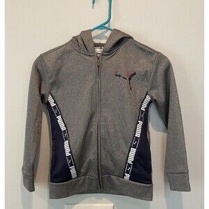 Puma Amplified Full Zip Hoodie Toddler Boys Grey Casual Outerwear 85899102